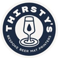 Logo Company Thirsty's Bespoke Beer Mat Printers on Cloodo